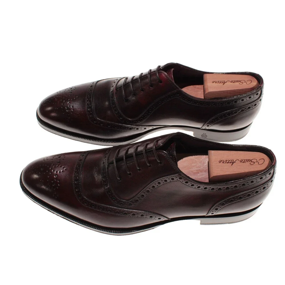Di Bianco NWD Lace Up Oxford Dress Shoes Size 8 US in Cherry Red Leather